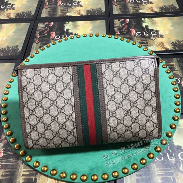 Gucci包 古馳手包 598234啡pvc Gucci新款手拿包  gudj1153
